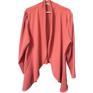 Coral plus sized open front casual cardigan blazer- 2X high low style